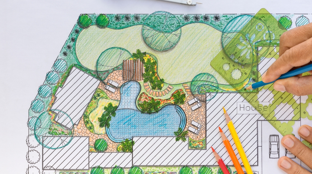 boceto paisajismo y diseño de jardines